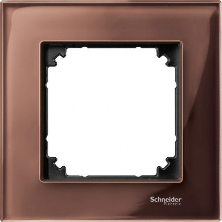 Рамка 1-постовая стеклянная Schneider Electric M-Elegance Merten Systeme M, махагон MTN4010-3215