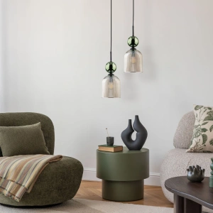 Подвесной светильник со стеклянным плафоном TK Lighting 11146  Sophia Green Cognac