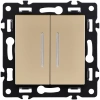 Выключатель 2-клавишный 10А/250В с LED подсветкой, золотой Kollinger Asthetik AS-010GD