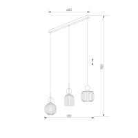 Подвесной светильник со стеклянными плафонами TK Lighting 11042 Sophia Cognac