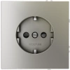 Розетка с заземлением с защитными шторками 16А Voltum S70 шелк Soft touch пластик (VLS040204)