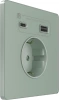Розетка С/У с ЗК и зар.устр.USB А+С 20Вт (250В, 16А, защит.шторки), Таежное утро Systeme Electric Infinity (FSE000832)