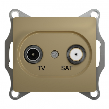Розетка TV SAT оконечная 1DB Systeme Electric (Schneider Electric) Glossa, титан GSL000497