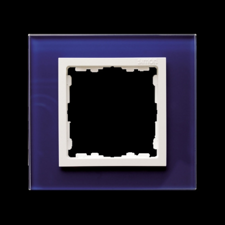 Рамка 1-пост Синий (стекло)-Белый Simon 82 82617-64