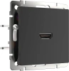 Розетка HDMI черный матовый Werkel Встраиваемые механизмы черные W1186008