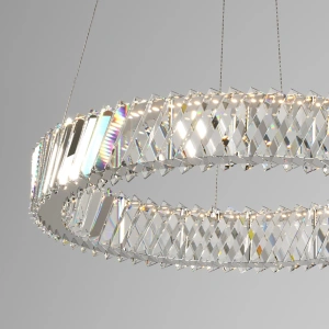 Светодиодная хрустальная люстра Eurosvet 101004 LED никель хрусталь Strotskis