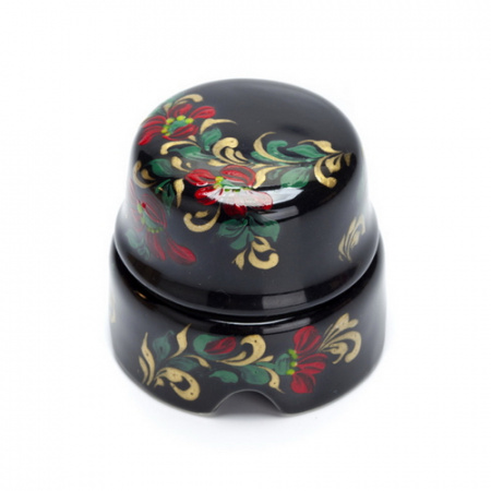Распаячная коробка черная с цветами или ягодами: роспись по мотивам хохломского стиля Salvador BOX1BL.HL