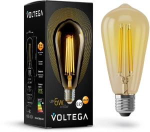 Ретро лампа Voltega ST64 E27 6W 2800K 5526