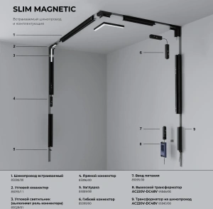 Slim Magnetic Трековый светильник 26W 4000K Most чёрный Elektrostandard 85523/01