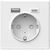 Розетка 16А с заземлением и шторками с 2 USB A+Type-C Systeme Electric ArtGallery, лотос  GAL001332
