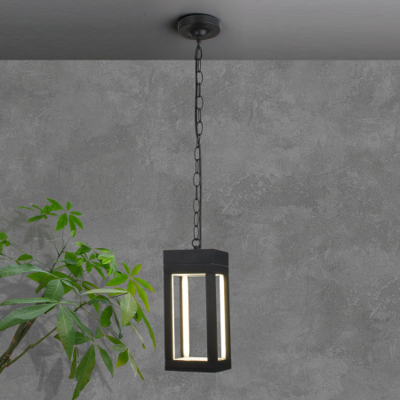 Уличный подвесной светодиодный светильник Frame LED IP54 Elektrostandard 1528 TECHNO LED черный