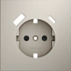 Накладка для розетки с заземлением и защитными шторками, с USB A+C Voltum S70 кашемир Soft touch пластик (VLS001003)
