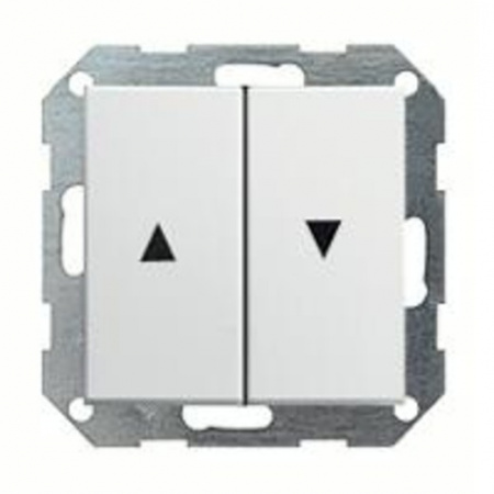 Выключатель управления жалюзи кнопочный GIRA пластик белый матовый 015800 | 029427