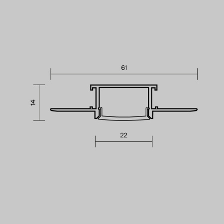 Рассеиватель для профиля 61×14 (Белый, 10 м), Maytoni ALM-6114-O-DF-10M 642015