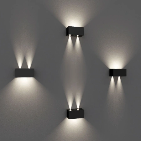 Уличный настенный светодиодный светильник с регулируемыми лучами WINNER DOUBLE LED IP54 Elektrostandard 35137/W черный