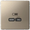 Высокоскоростная розетка USB тип-С Systeme Electric ArtGallery шампань GAL000527