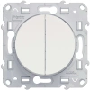 Выключатель двухклавишный проходной 10 AX Odace Schneider Electric белый S52R213
