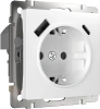 Розетка с заземлением, шторками и USB тип A+C белый Werkel  W1171701