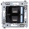 USB зарядка2 порта тип А 2100х2 mA черная DKC Avanti 4402543