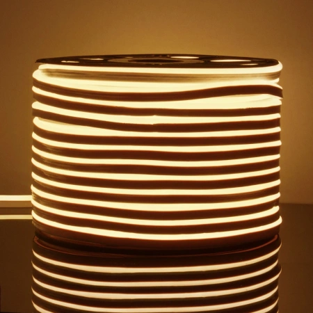 Светодиодный гибкий неон 220 В 9.6 Вт/м 120 Led/м 2835 IP67, односторонний теплый белый 3300 K, 50 м Elektrostandard Гибкий неон 220V 9,6W 120Led 2835 IP67 односторонний теплый белый, 50 м