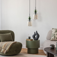 Подвесной светильник со стеклянным плафоном TK Lighting 11146  Sophia Green Cognac