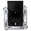Розетка 220v с крышкой черная DKC Avanti 4402013