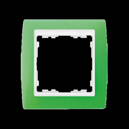 Рамка 1-пост Зеленый полупрозрачный Белый Simon 82 82613-65