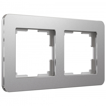 Рамка из металла на 2 поста Platinum алюминий Werkel Platinum  алюминий W0022606