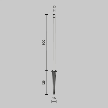 Уличный грунтовый светодиодный светильник Maytoni Spear O441FL-L1GF3K