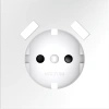Накладка для розетки с заземлением и защитными шторками, с USB A+A Voltum S70 белый матовый Soft touch пластик (VLS000902)