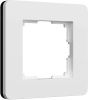 Рамка 1-постовая Werkel Split белый/черный, soft-touch W0013068