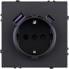 Розетка штепсельная SCHUKO 16A/250 В с USB A+C 20W, черный матовый Kollinger Eclipse EC-016BK