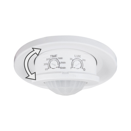 Инфракрасный датчик движения 8м 1200W 360° IP20 Elektrostandard SNS-M-12 белый