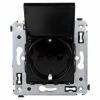 Розетка 220v с крышкой черная DKC Avanti 4402013