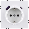 Розетка штепсельная SCHUKO 16A/250 В с USB A+C 20W, белый матовый Kollinger Eclipse EC-016WH