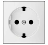 Розетка 220v с/з со шторками плоская белый ABB Sky Niessen 2CLA818890A1001|2CLA858890A1101