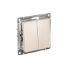 Перекрестный переключатель Schneider Electric Atlas Design БЕЖЕВЫЙ двухклавишный, схема 7 механизм 2, 10АХ, ATN000273