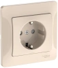 Розетка Systeme Electric Glossa с заземлением со шторками, 16А, в сборе, быстрозажим. клем., БЕЖЕВЫЙ GSL000244S