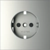 Накладка для розетки с заземлением и защитными шторками Voltum S70 сталь Soft touch пластик (VLS000705)