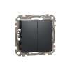 Выключатель 2-клавишный, схема 5 10АХ Schneider Electric Sedna Design, антрацит SDD114105