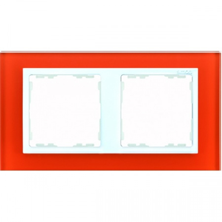 Рамка 2-пост Оранжевый (стекло)-Белый Simon 82 82627-65