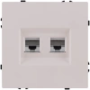 Розетка двойная Ethernet RJ45 Cat.6, кашемир матовый Kollinger Eclipse EC-018CM