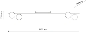 Потолочный светильник со стеклянными плафонами TK Lighting 11477 Imelo