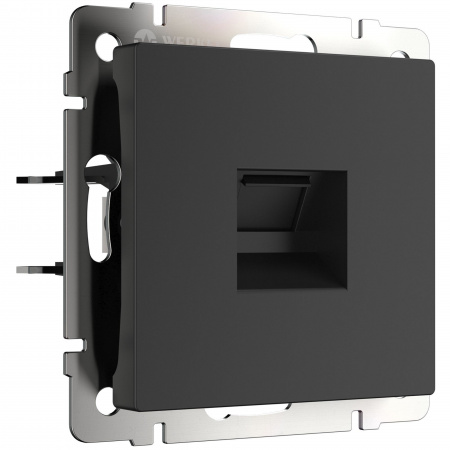 Розетка Ethernet RJ-45 черный матовый Werkel Встраиваемые механизмы черные W1181008