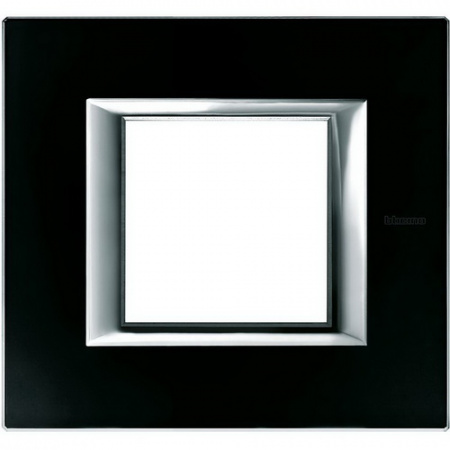 Рамка Черное стекло 2 мест. вертикальная Bticino HA4802/2VNN