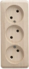 Розетка тройная без заземления 16А Systeme Electric Etude, сосна PA16-009D