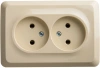 Розетка двойная угловая без заземления 16А Systeme Electric Etude, кремовый PA16-105K