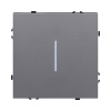 Выключатель кнопочный 1-клавишный 10А/250В с LED подсветкой, серый Kollinger Eclipse EC-012GY