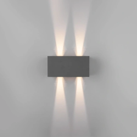 Уличный настенный светодиодный светильник с лучами WINNER DOUBLE LED IP54 Elektrostandard 35137/W серый