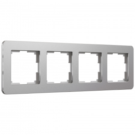 Рамка из металла на 4 поста Platinum алюминий Werkel Platinum  алюминий W0042606